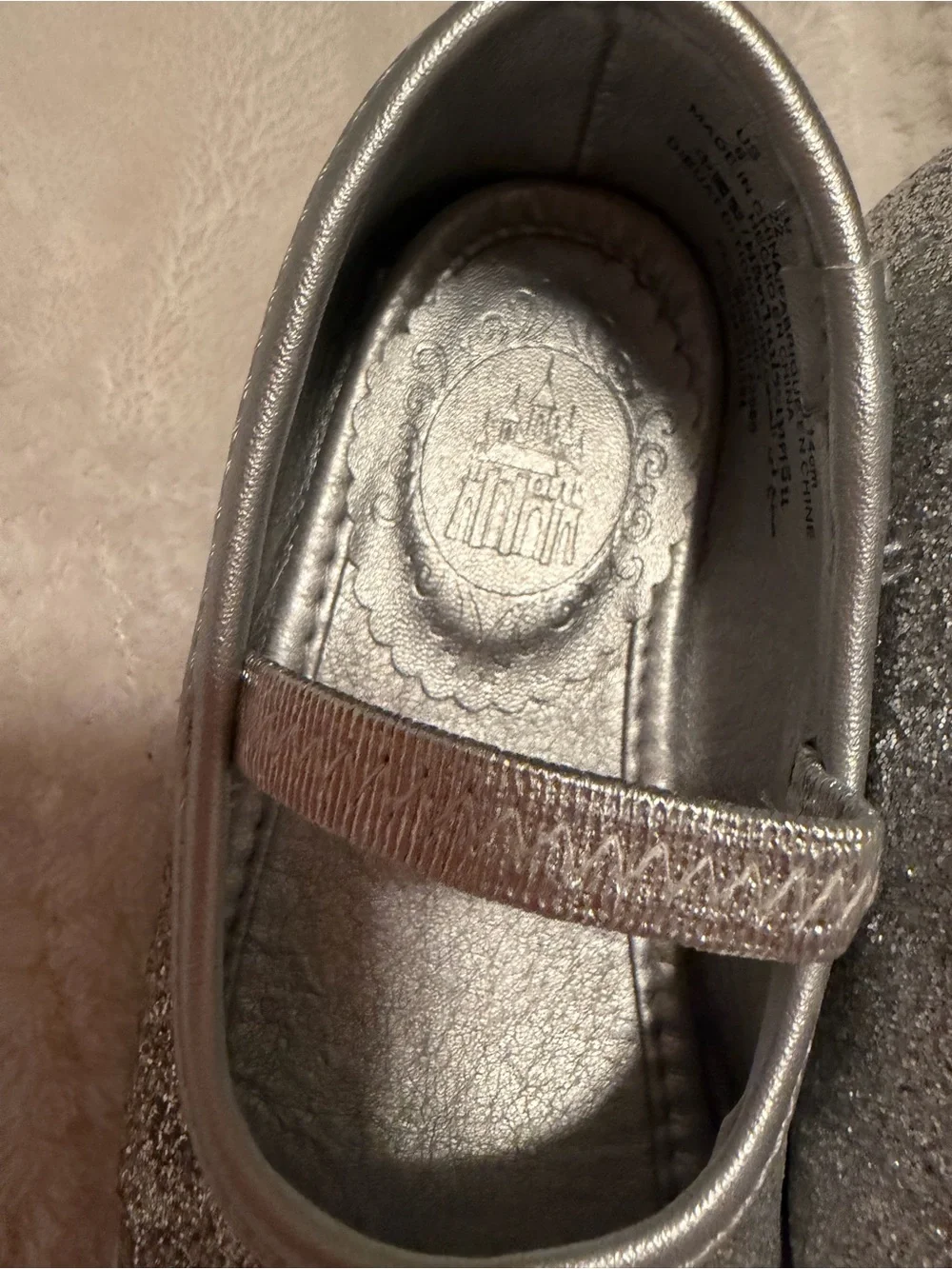 Disney Silver Glitter Mary Jane Dress Shoes